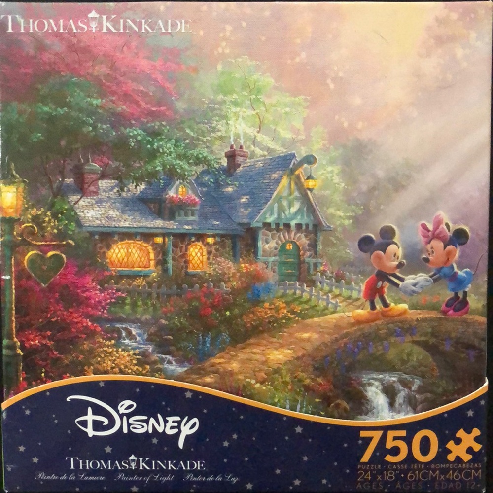 Thomas Kinkade -Sweetheart bridge Mickey & Minnie puzzle